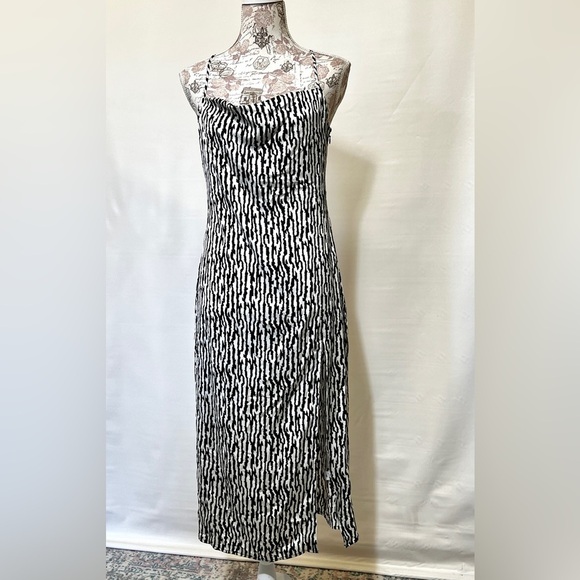 OPEN EDIT Beige and black‎ zebra print slip dress size M. - Picture 3 of 14